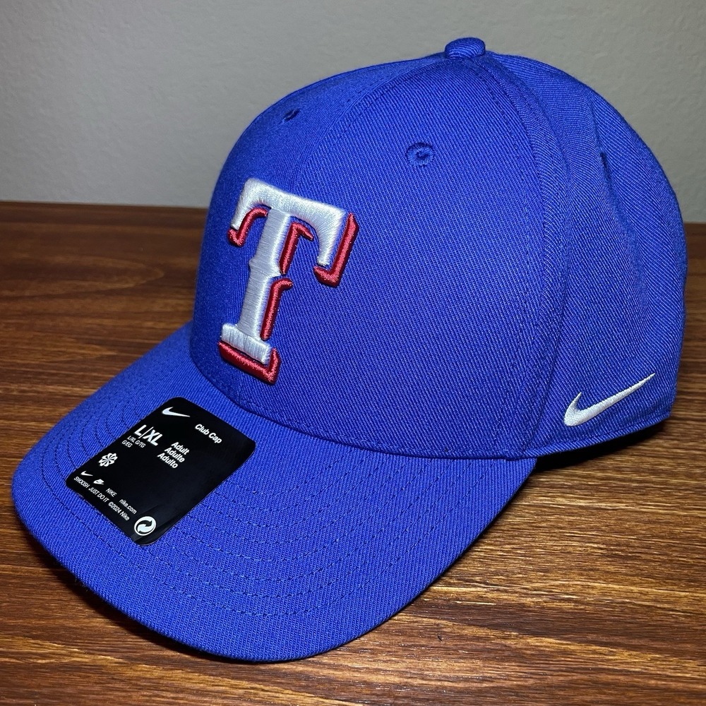 Nike Texas Rangers Club Cap Strapback Hat Men's Size L/XL Royal Blue NEW